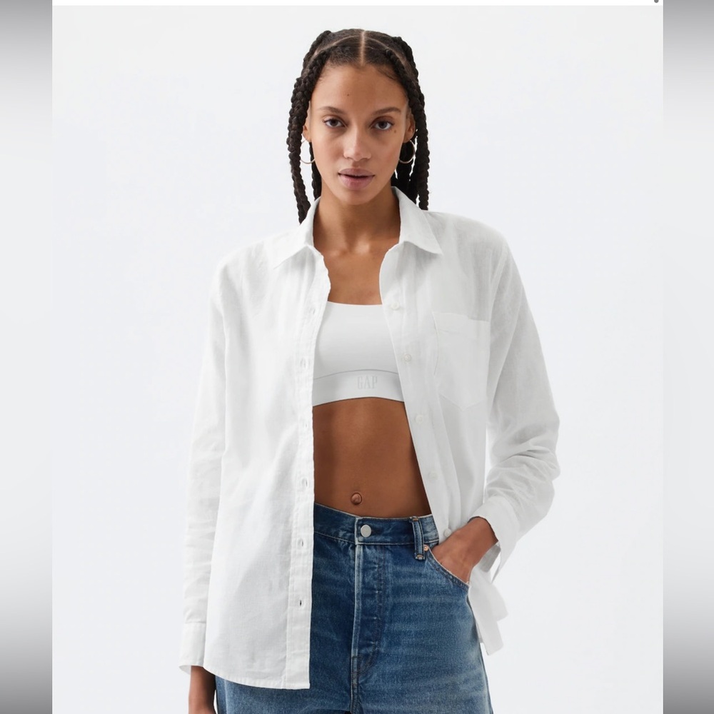 Gap White Linen Easy Shirt